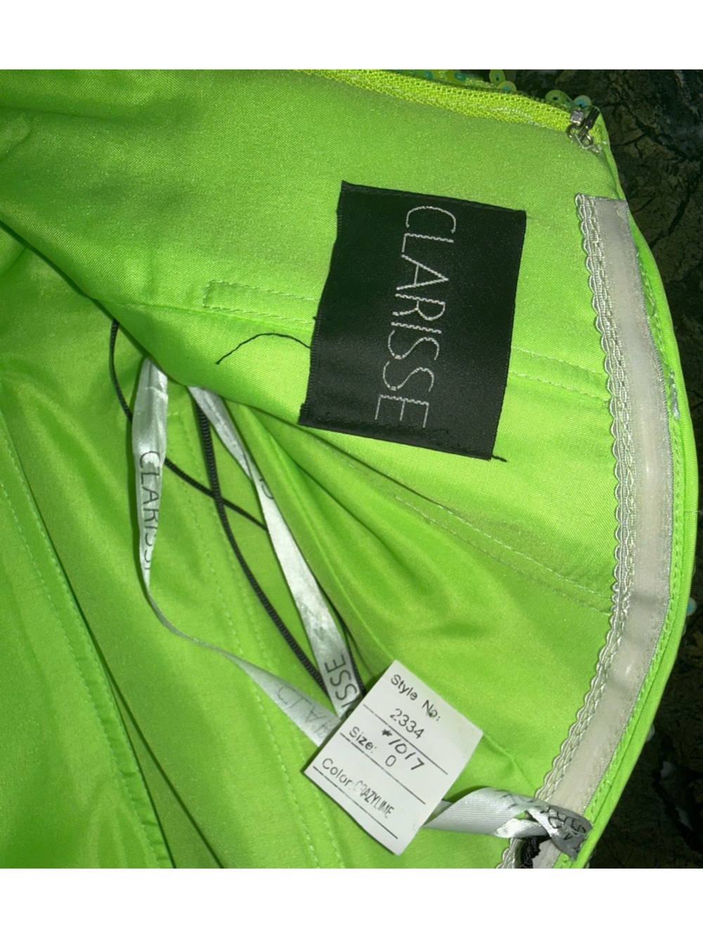 Clarissa Neon Lime Sequin Mini Dress - Picture 4 of 5